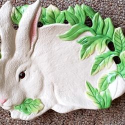 Fitz And Floyd Classics Le Lapin Collection Ceramic Bunny Rabbit Canape Plate

