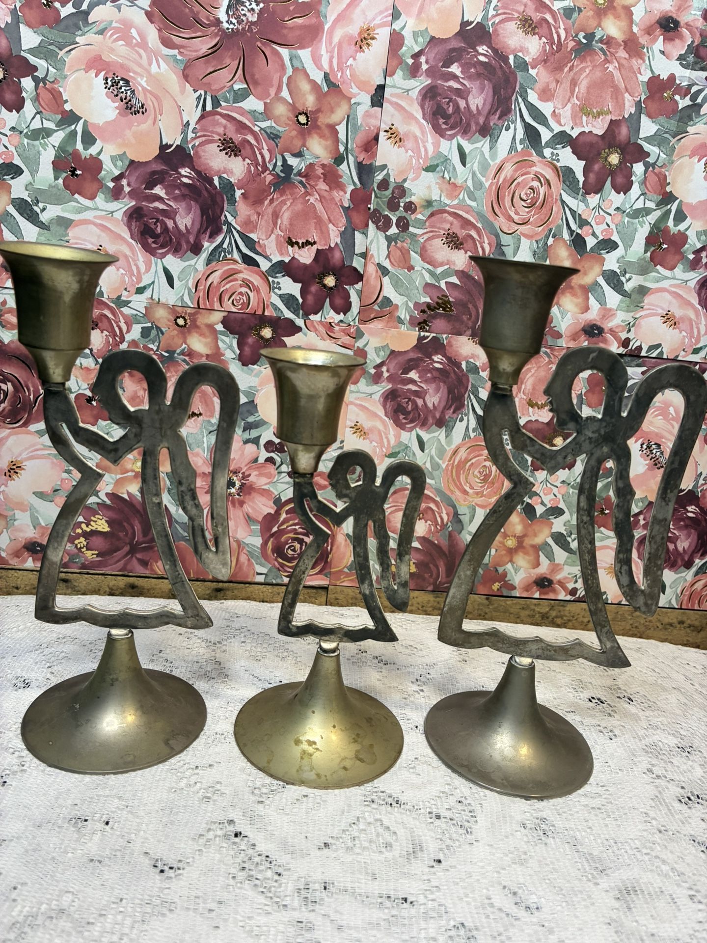 Vintage silver plate candlestick holder