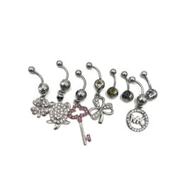 Bundle 8 Belly Rings Belly Piercing Belly Button Stainless Steel Body Piercing Body Jewelry
