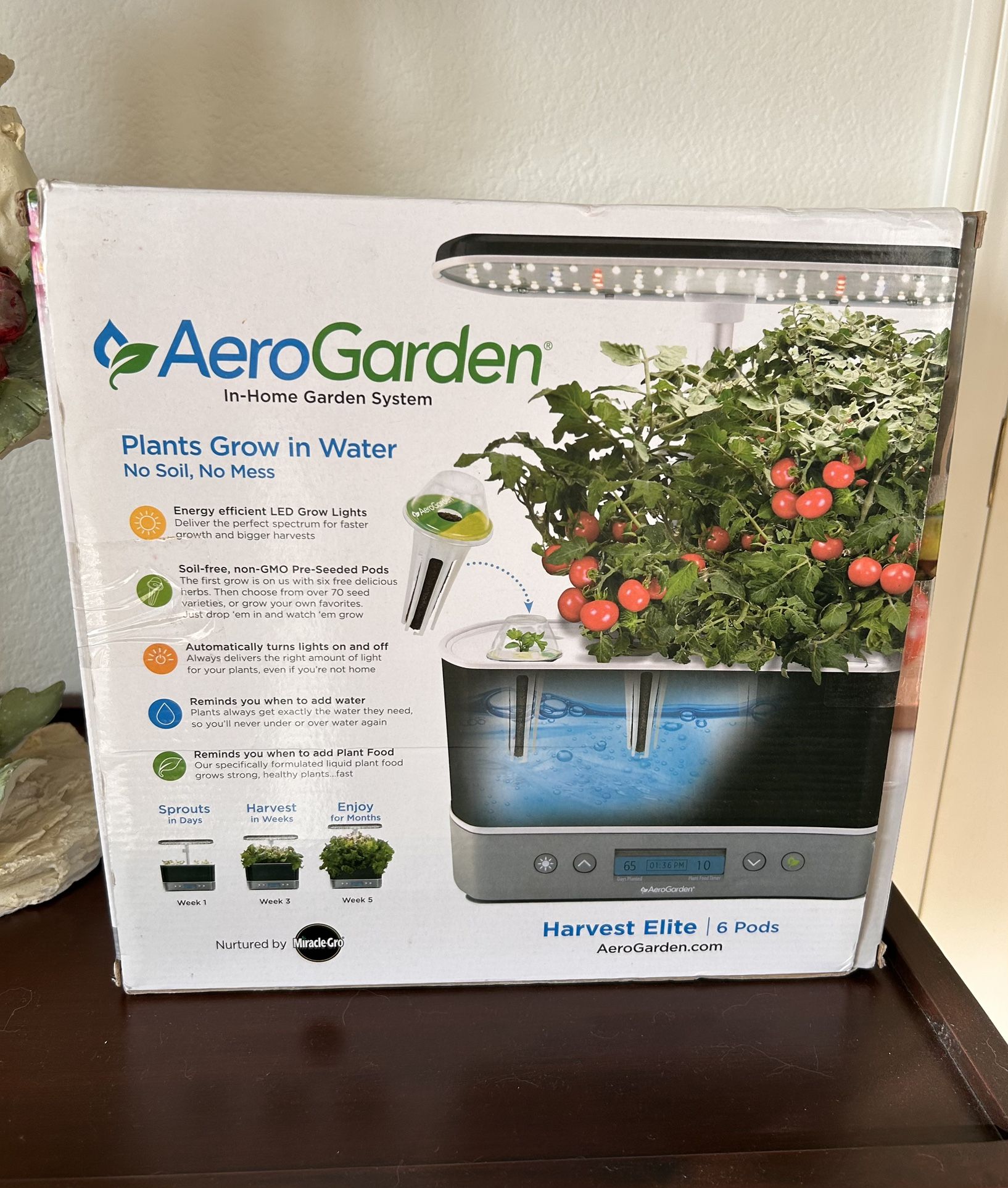 Aero Garden In-home Garden System Harvest Elite- 6 Bods.