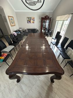 Solid wood dining room table