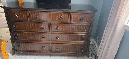 Solid Wood Bedroom Dresser with Brass Pulls