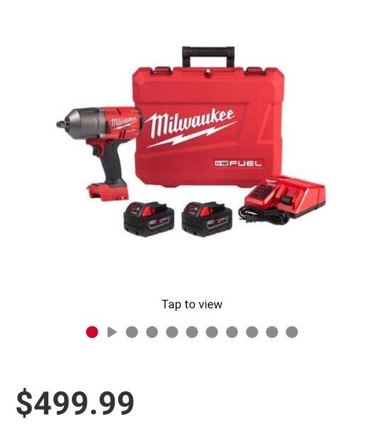 1/2" High Torque Impact By Milwaukee Comes With 2 Batteries ,charger, And Hard Case