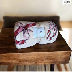 Victoria’s Secret  Candy Cane Throw Blanket 