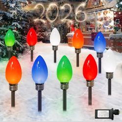 IDEAALS 10 Pack Jumbo Multicolor Plug in C9 Christmas Lights
