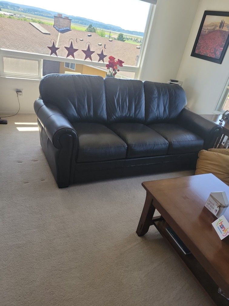 Leather Love Seat And Couch