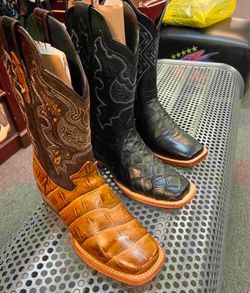 Botas vaqueras de piel Punta Cuadrada