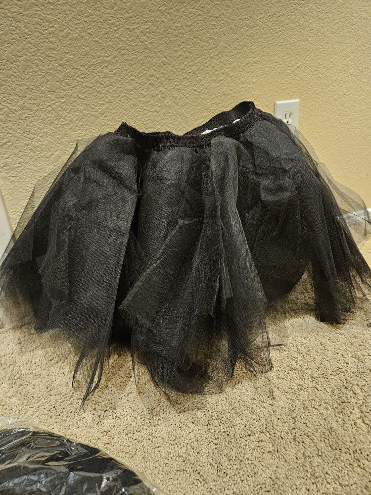 Women's XL Short Black Tutu/petticoat Shirt