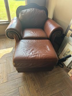 Leather Chair And Ottoman