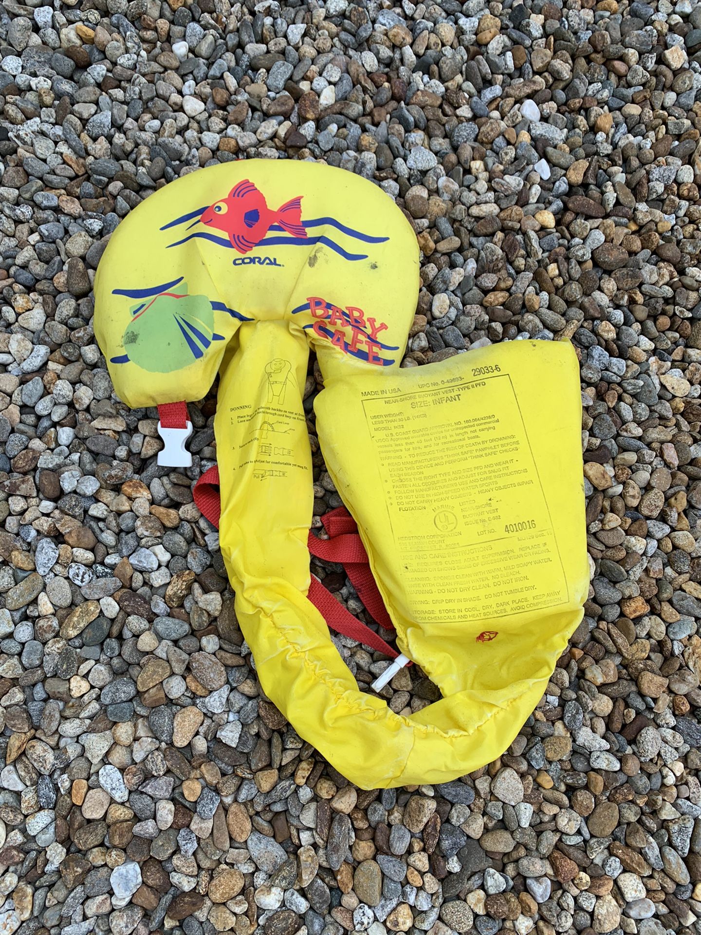 Coral Baby Cafe Life Vest Life Jacket Flotation Device Size Infant