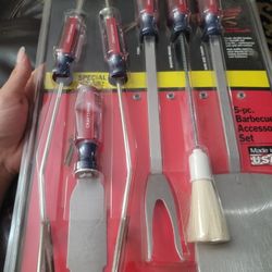 NEW IN BOX! VINTAGE Craftsman Tools 5 Pc. Stainless Steel BBQ Grill Set 

