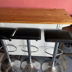Bar Stools 3 Matching Adjustable Height