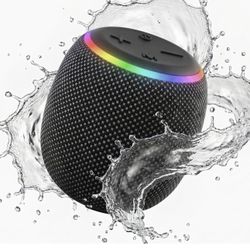 New-BassBloom Room 3 Portable Bluetooth Speaker – IPX6 Waterproof, TWS Pairing, 12W Powerful Stereo Sound with RGB Lights, Bluetooth 5.4, All-Day Play