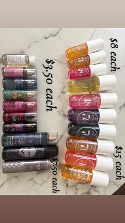 Brand new sprays,scrubs, lotions, nails, etc