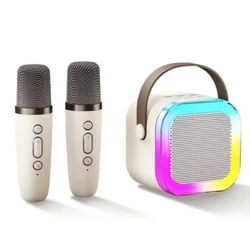 Bluetooth K12 Karaoke Machine Portable 5.3 PA Speaker System with 1-2 Wireless Microphones Home Family Singing Children's Gifts