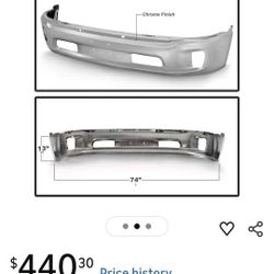 front bumper with fog and sensor holes for 2013-2018 Ram 1500 and 2019-2023 Ram 1500 Classic Brand New $350