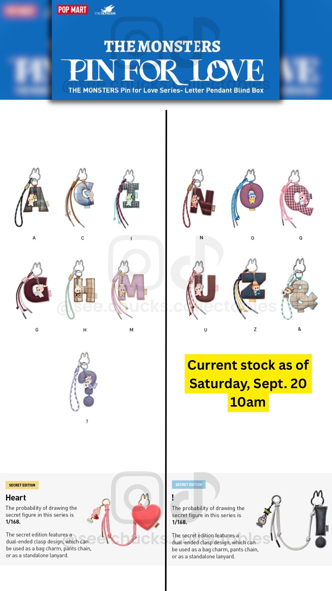 The Monsters PIN FOR LOVE -LETTER Pendant