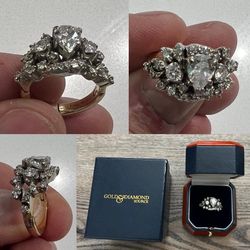 Vintage Antique Wedding Ring 1ct Pear Shape 14k Gold