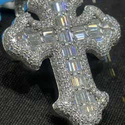 NEW Christian Latin Cross Pendant Moissanite 3.70 ctw VVS D color