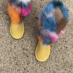 Mustard partially Covered Real Foxy Boots sizes 8,8.5 message true size & order
