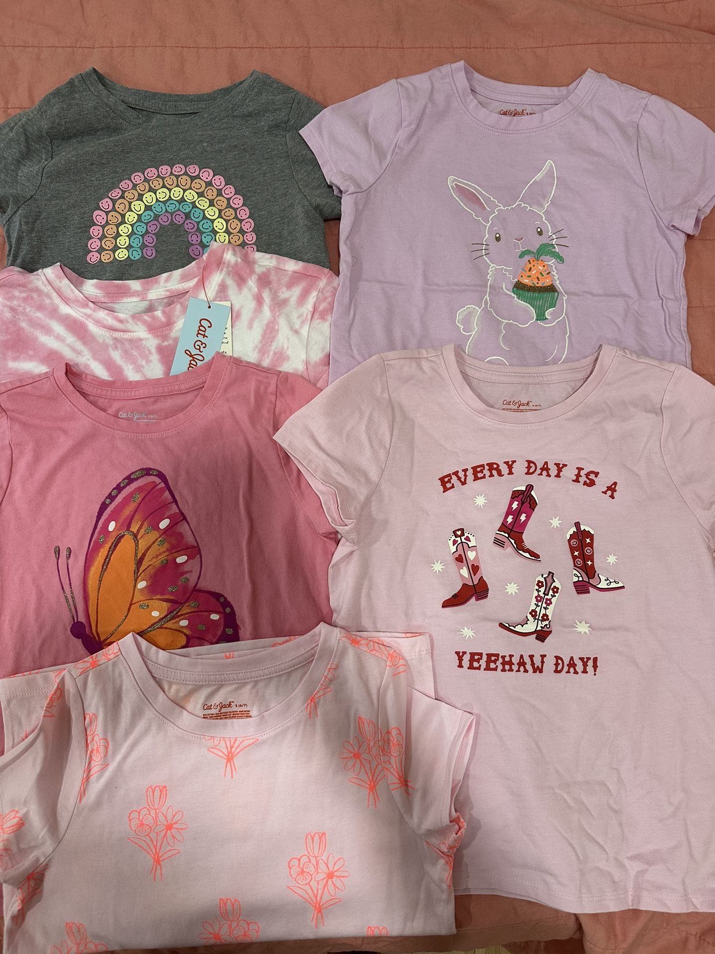 Girls Cat& Jack Shirts Size 6/7