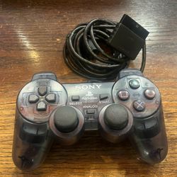 Sony PlayStation 2 PS2 DualShock Controller Smoke Transparent Clear Gray Tested