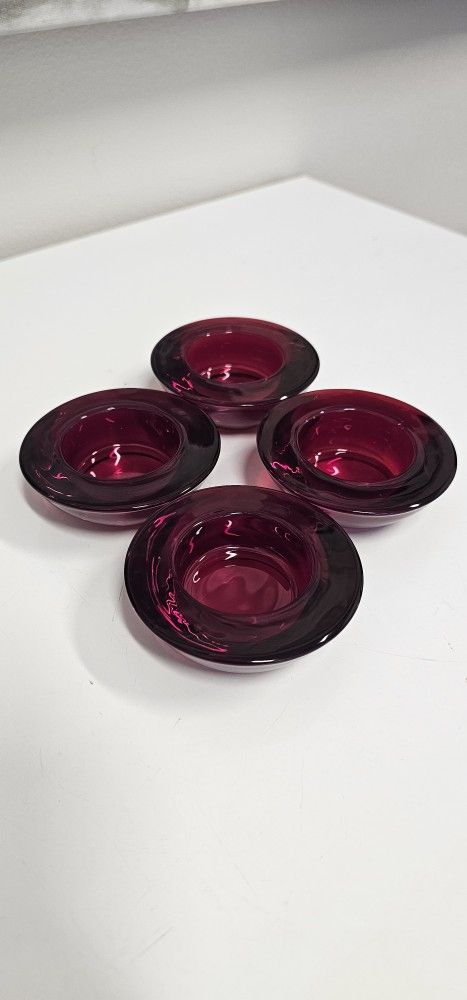 Vintage Crate And Barrel Ruby Red Tealight Holder