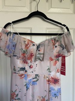 Floral Long Chiffon Formal Dress (Medium)