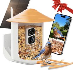 SOLIOM BF09 Bird Feeder with Camera Wireless Outdoor,Smart Feeder Camera with AI Identify Species,Backyard Watching Gift,Auto Record Bird Video,Instan