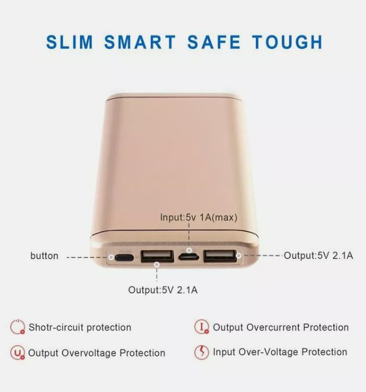 Ultra-thin Portable Power Bank 12000mAh External Battery Charger For Mobile Devices
