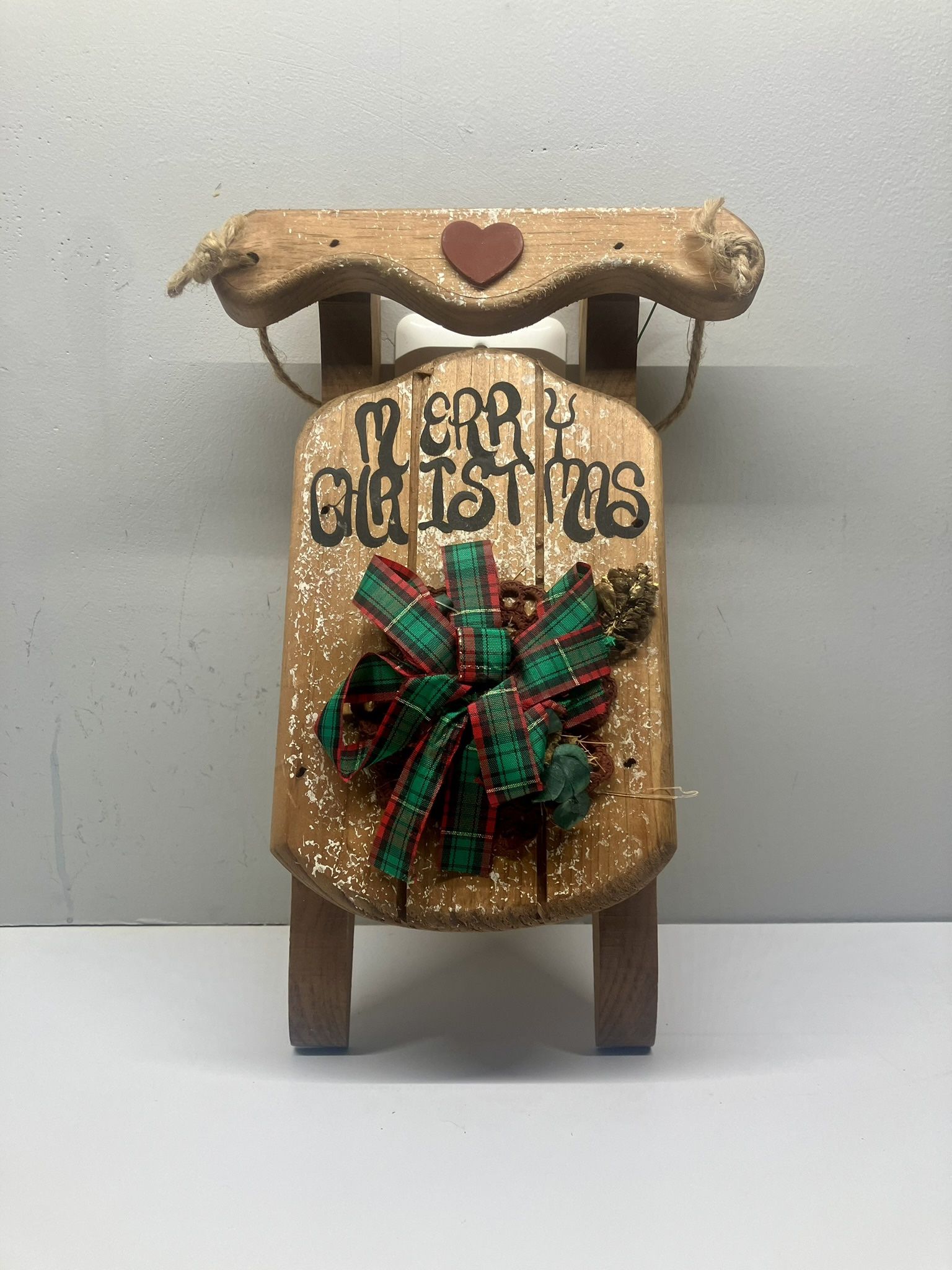 Decorative Wooden Christmas Sled - 12” x 8”