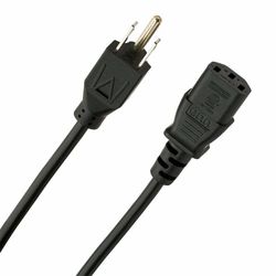 onn Universal AC Power Cord 6ft 3-pin for PCs, Monitors, Printers & Others Black