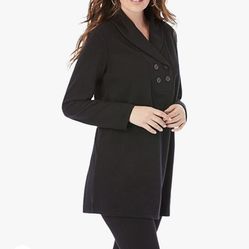 Roaman’s Womens Plus Size 12 Double Button Sherpa Fleece Tunic