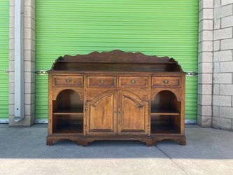 Vintage Antique Hickory White Cabinet Dresser Hutch