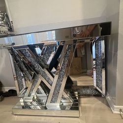 Moving Sale!! Mirror Table With Matching Picture Frame 
