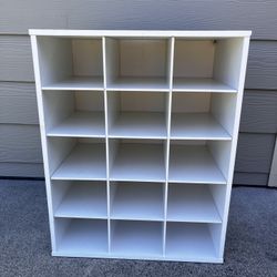  19.5 W x 24.25H x 11.75 D.  White Cubby Hole Organizer Or Shoe Holder