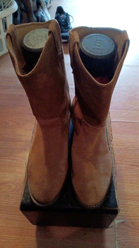 TEXAS STEER(tan suede laceless N.S.T. boots)