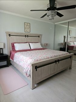 Farmhouse Style King Bed Frame