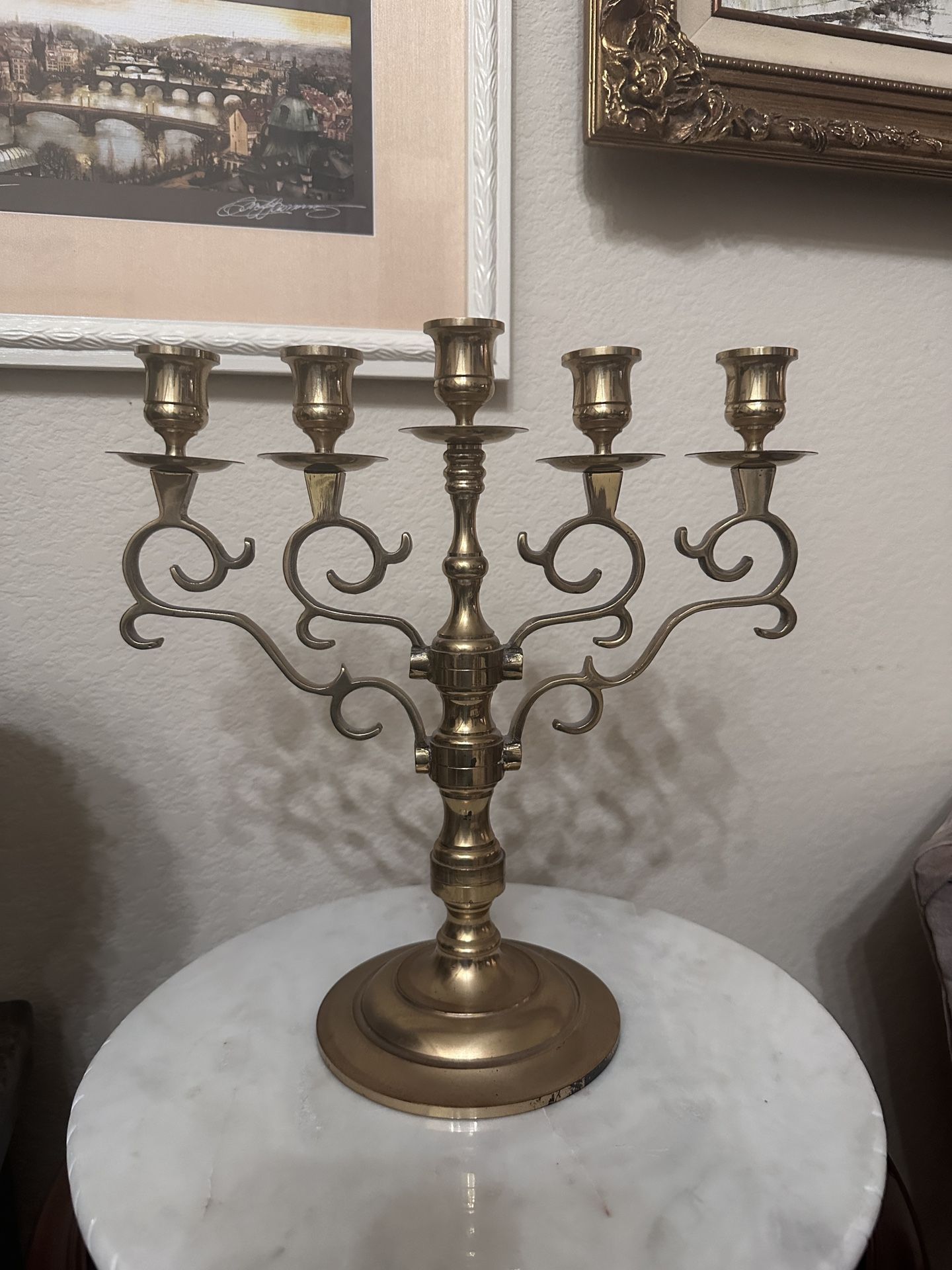 Menorah Brass Candle Holder