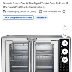 Gourmia Air Fryer All Digital W/French Doors