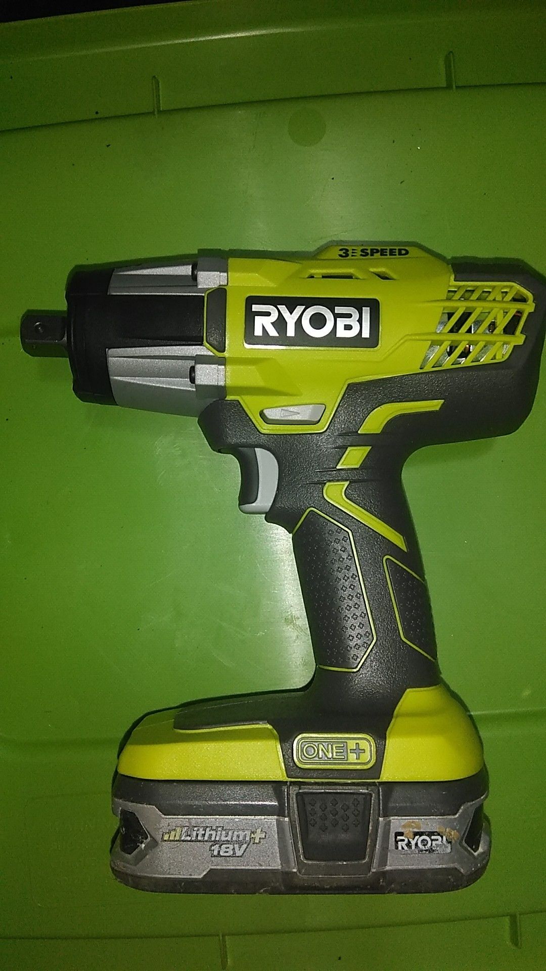 RYOBI 18-Volt ONE+ Cordless 3-Speed 1/2 in. Impact Wrench and Small Battery