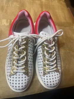 Hollie Watman sz 9White Star Print Low-Top Sneakers