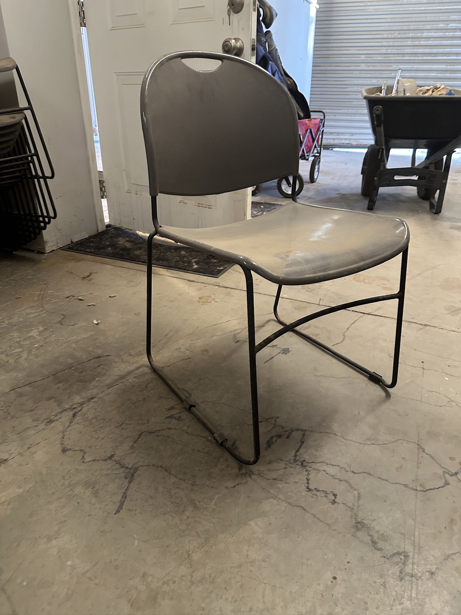 Plastic Chair W/Metal Frame
