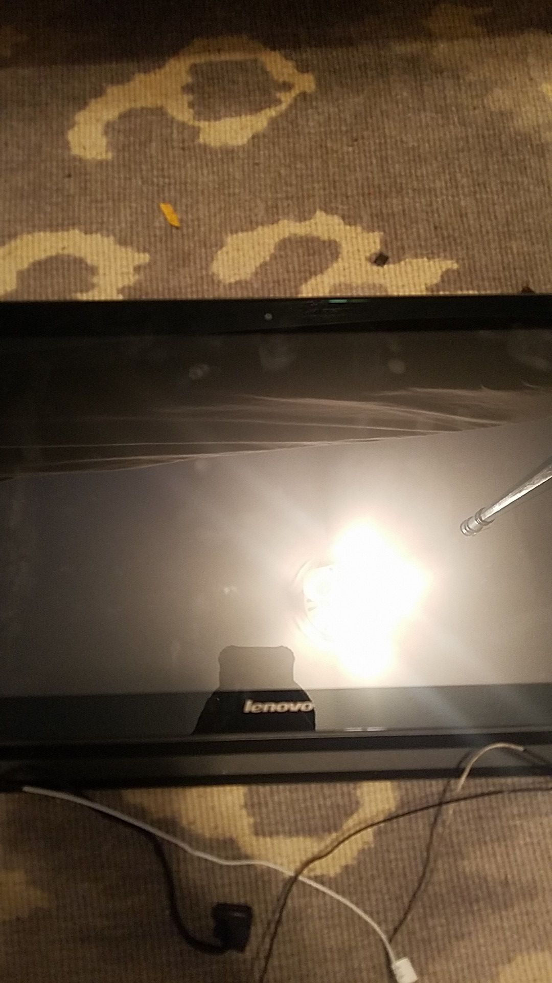 Lenovo laptop screen.
