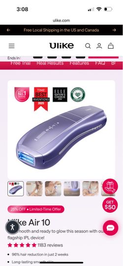 IPL hair removal device Ulike Air 10 Deluxe