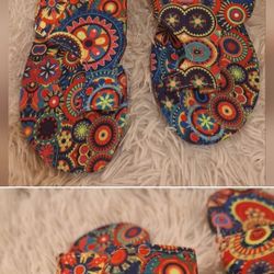 Bohemian flat sandals for women, colorful. 7.5 New