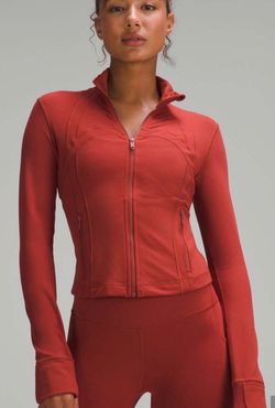Lululemon athletica cropped define jacket Terra orange size 6