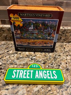 Dowdle Folk Art Puzzle 500 Pieces Martha's Vineyard Eric Dowdle Artist Poster