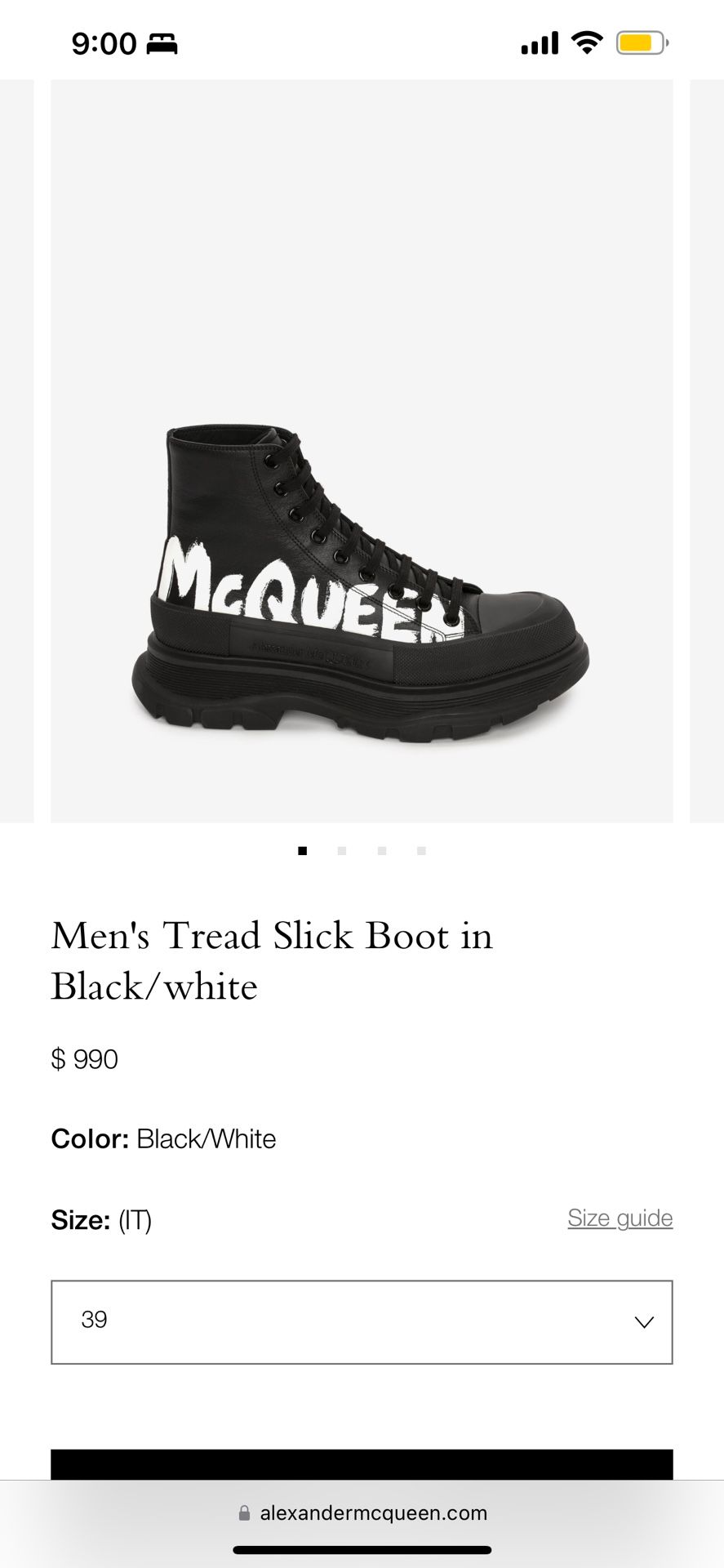 Men’s Alexander McQueen Boot 