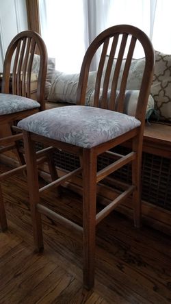 High top chairs (2x) reupholstered